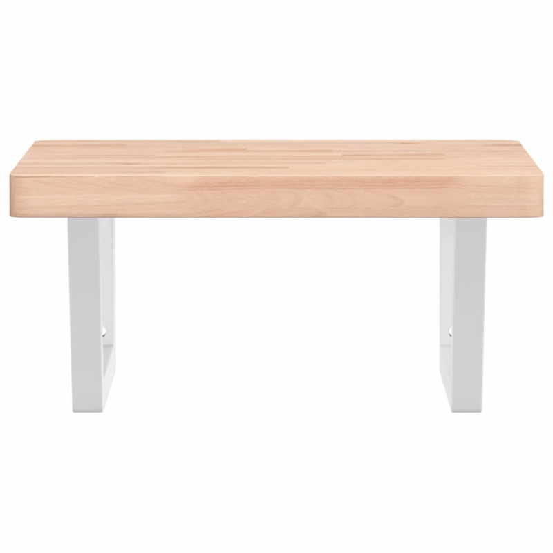 Waschbeckenregal Wandmontage Stahl und Massivholz Buche