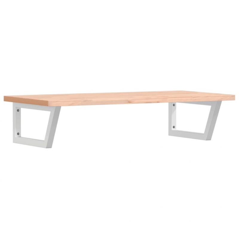 Waschbeckenregal Wandmontage Stahl und Massivholz Buche
