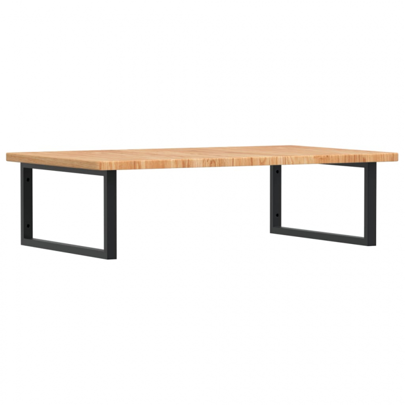 Waschtischplatte mit Halterung Stahl und Massivholz Eiche