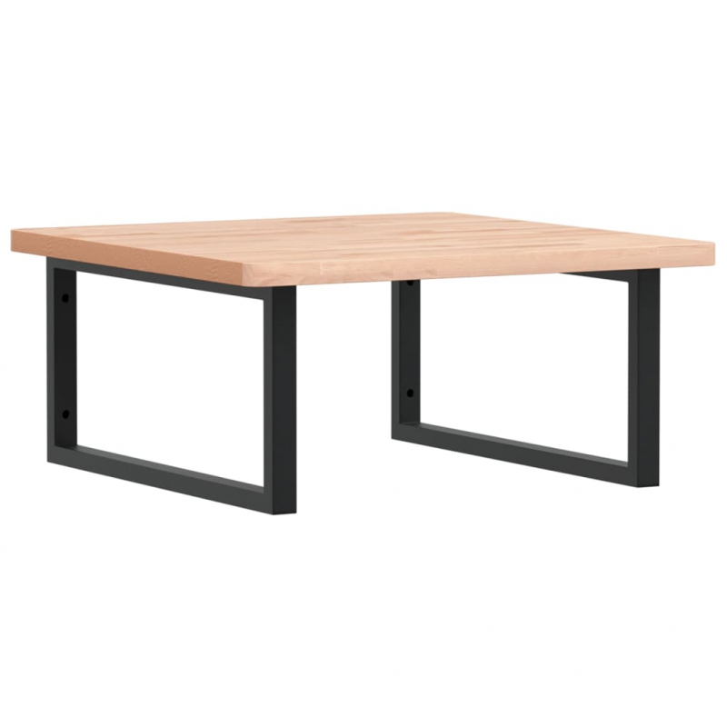 Waschbeckenregal Wandmontage Stahl und Massivholz Buche