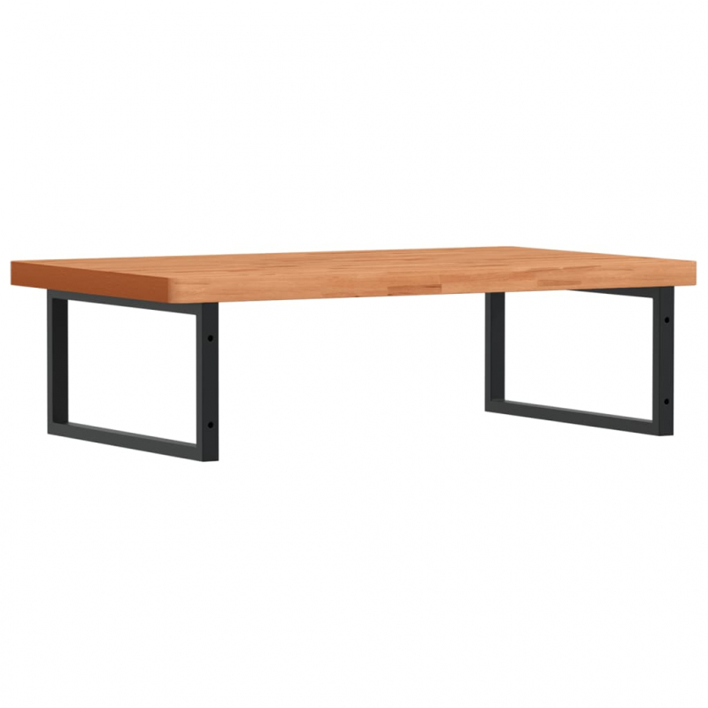 Waschbeckenregal Wandmontage Stahl und Massivholz Buche