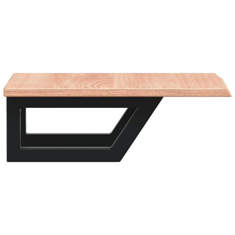 Waschtischplatte mit Halterung Stahl und Massivholz Eiche