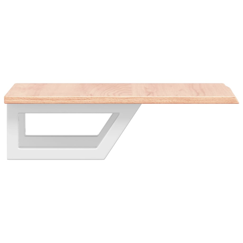 Waschtischplatte mit Halterung Stahl und Massivholz Eiche
