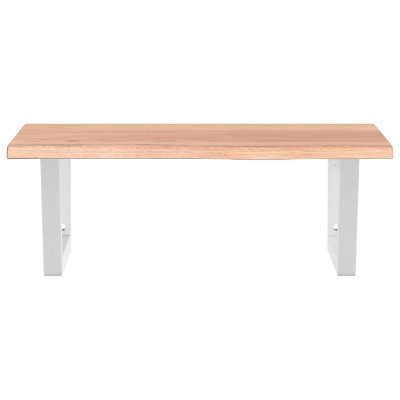 Waschtischplatte mit Halterung Stahl und Massivholz Eiche