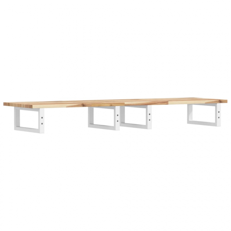 Waschbeckenregal Wandmontage Stahl und Akazienholz