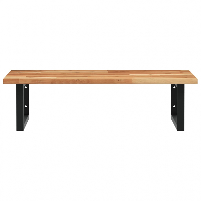 Waschbeckenregal Wandmontage Stahl und Akazienholz