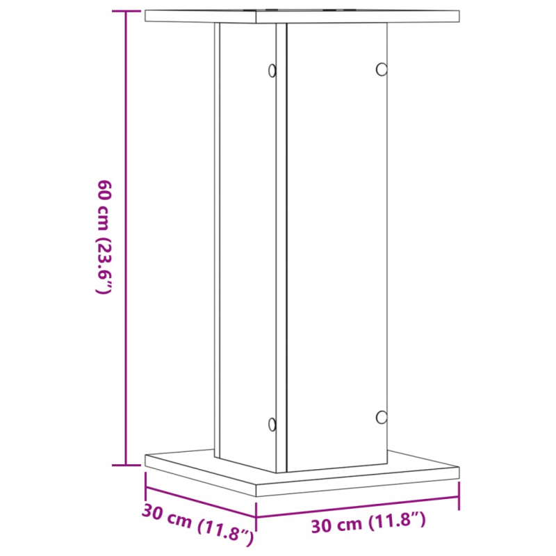 Lautsprecherständer 2 Stk. Grau Sonoma 30x30x60cm Holzwerkstoff