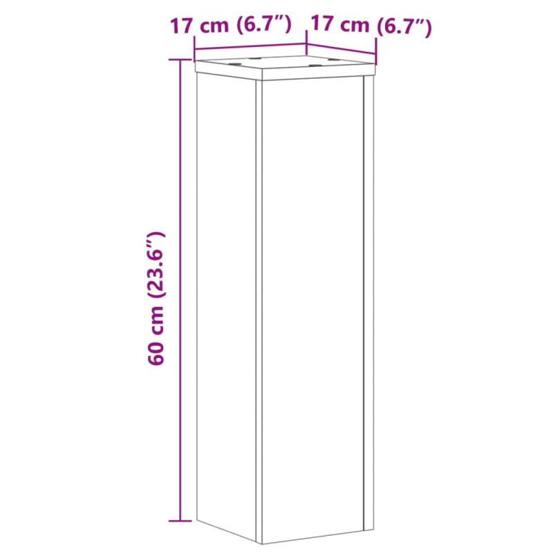 Pflanzenständer 2 Stk. Altholz-Optik 17x17x60 cm Holzwerkstoff