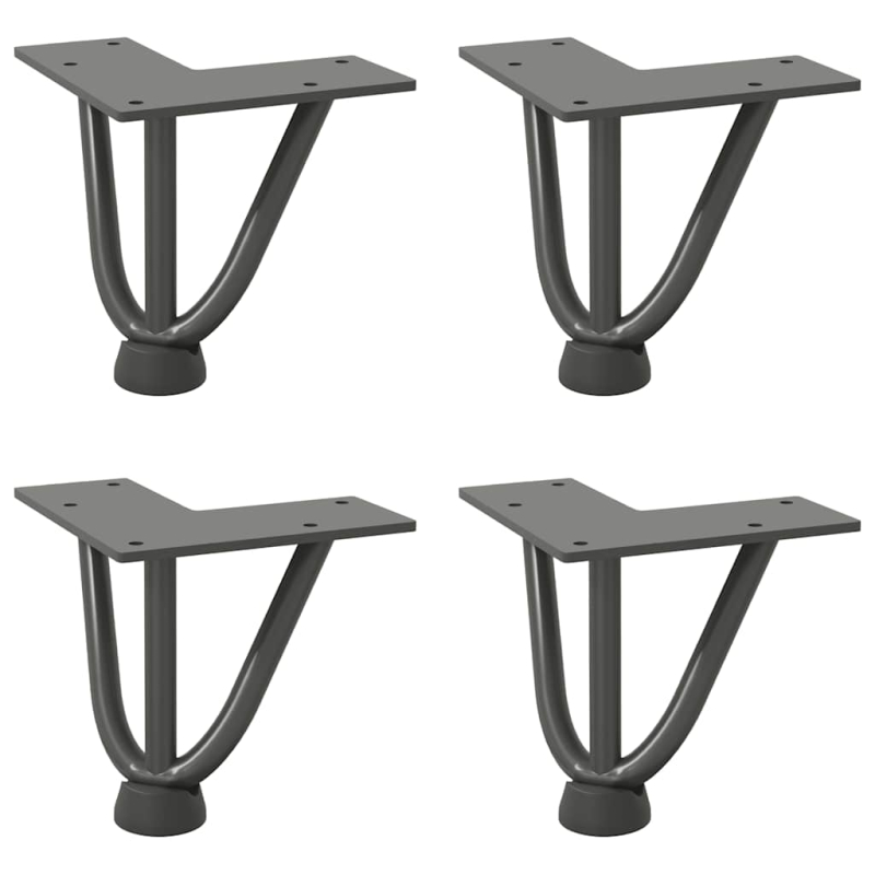 Haarnadelbeine 4 Stk. Anthrazit 10 cm Massivstahl