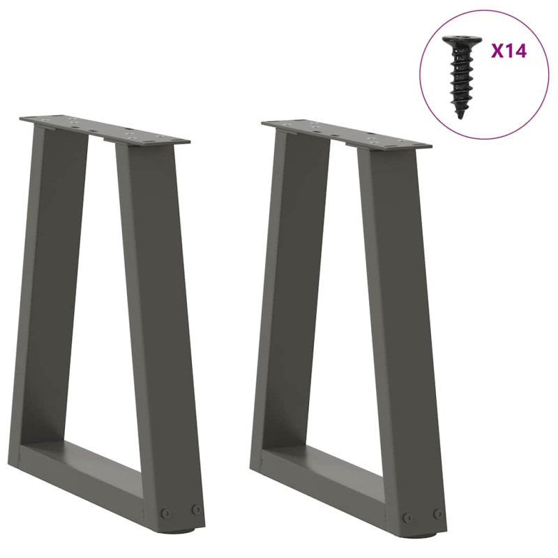 Esstischbeine V-Form 2 Stück Anthrazit 38x(42-43,3) cm Stahl
