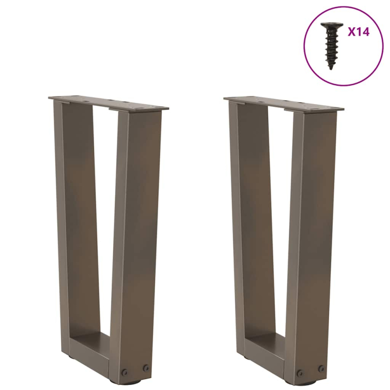 Esstisch Beine V-Form 2 Stück Naturstahl 28x(42-43,3) cm Stahl