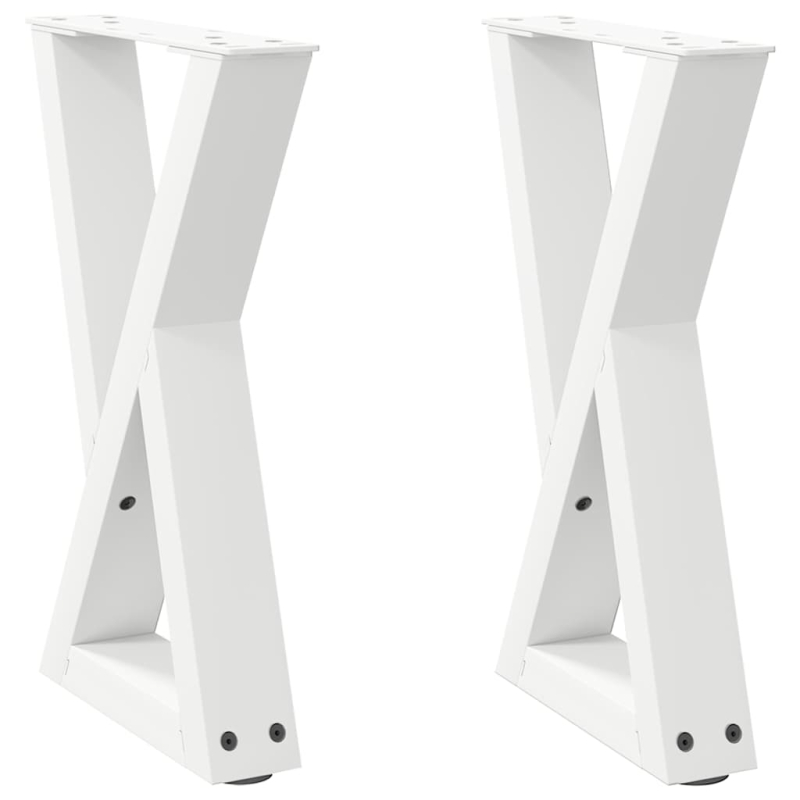 Couchtischbeine 2 Stk. Weiß 38x(42-43,3) cm Stahl