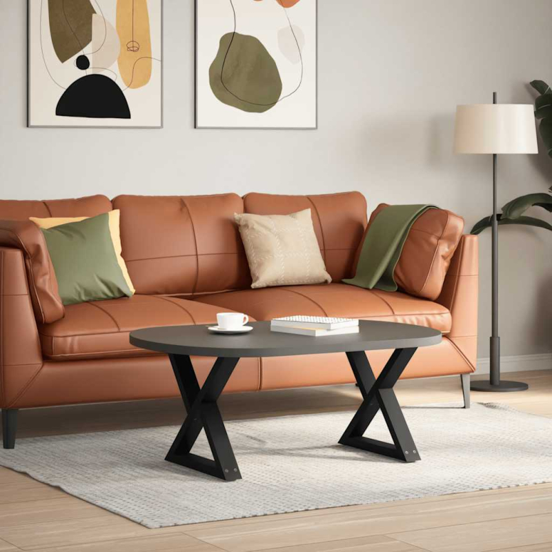 Couchtischbeine 2 Stk. Schwarz 50x(42-43,3) cm Stahl