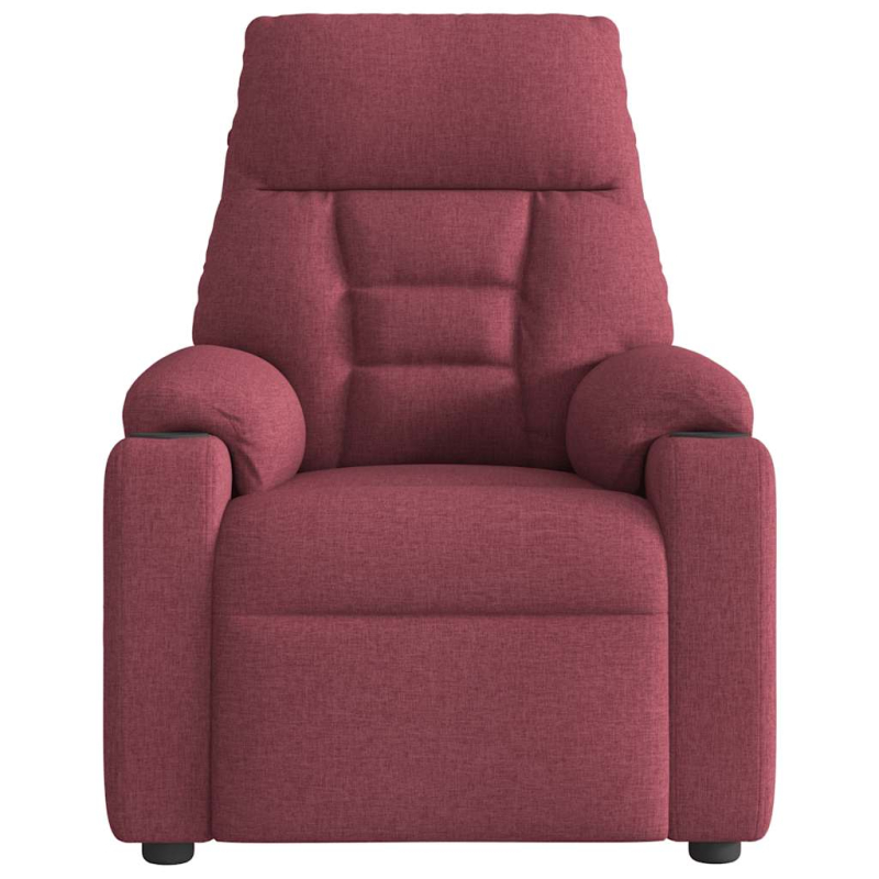 Massagesessel Elektrisch Weinrot Stoff