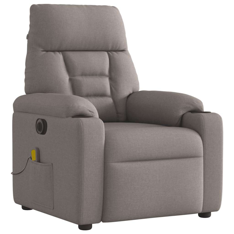 Massagesessel Elektrisch Taupe Stoff