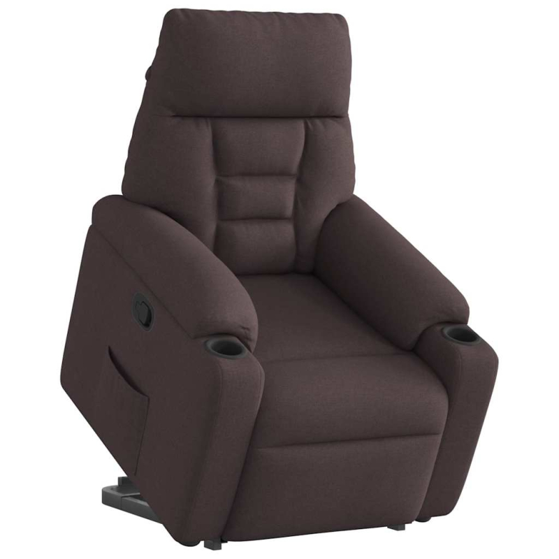 Relaxsessel mit Aufstehhilfe Dunkelbraun Stoff