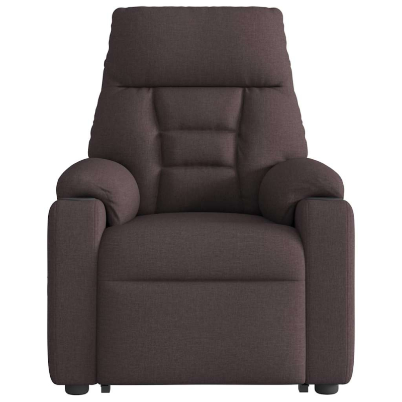 Relaxsessel mit Aufstehhilfe Dunkelbraun Stoff