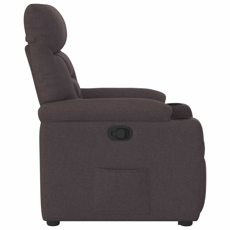 Relaxsessel mit Aufstehhilfe Dunkelbraun Stoff