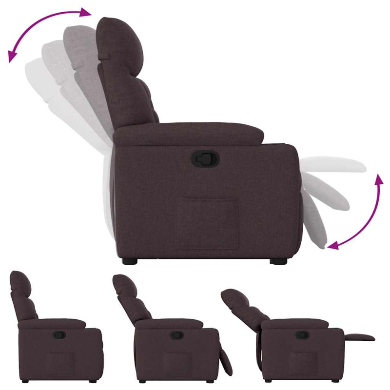 Relaxsessel mit Aufstehhilfe Dunkelbraun Stoff