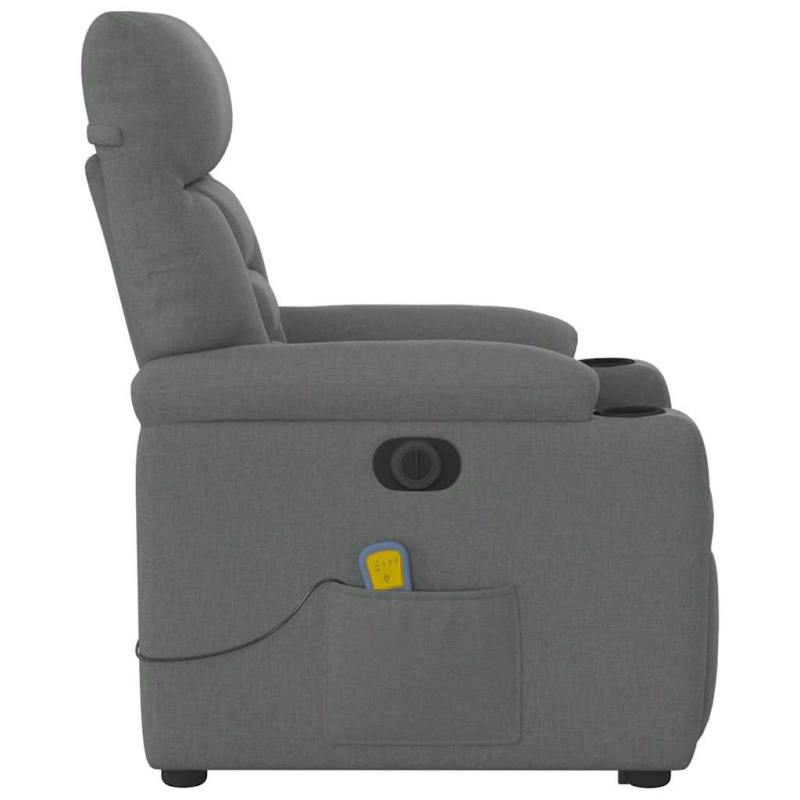 Elektrischer Massagesessel mit Aufstehhilfe Dunkelgrau Stoff