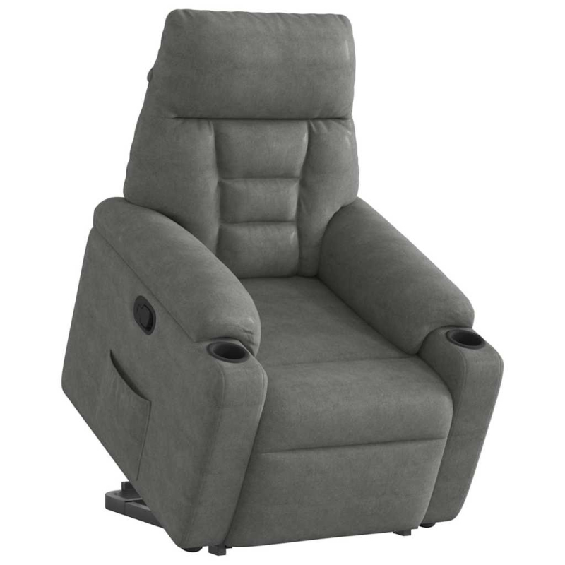Relaxsessel mit Aufstehhilfe Dunkelgrau Mikrofasergewebe
