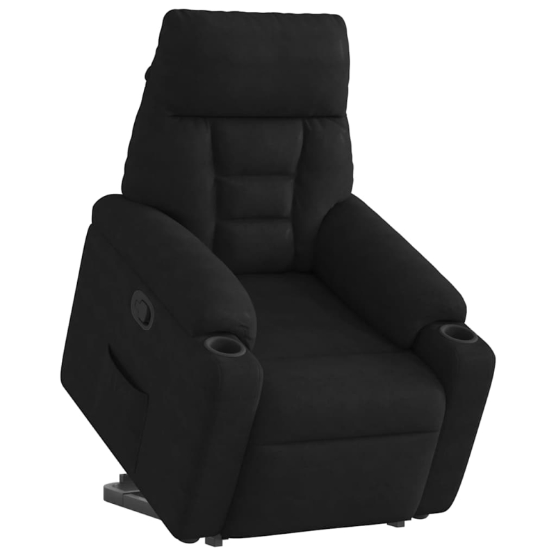 Relaxsessel mit Aufstehhilfe Schwarz Mikrofasergewebe