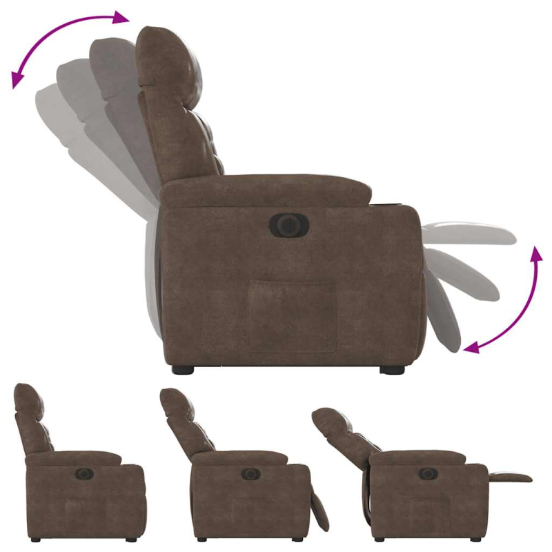 Relaxsessel mit Aufstehhilfe Elektrisch Braun Mikrofasergewebe