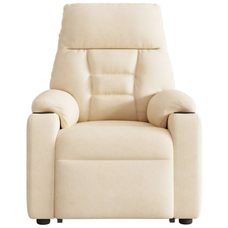 Massagesessel Aufstehhilfe Elektrisch Beige Mikrofasergewebe