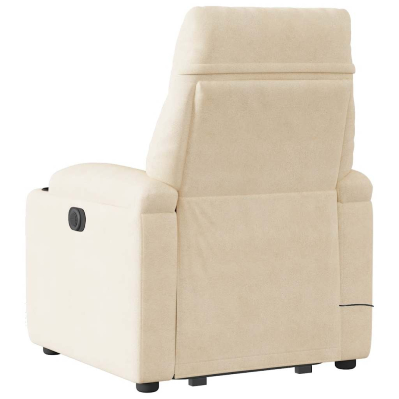 Massagesessel Aufstehhilfe Elektrisch Beige Mikrofasergewebe