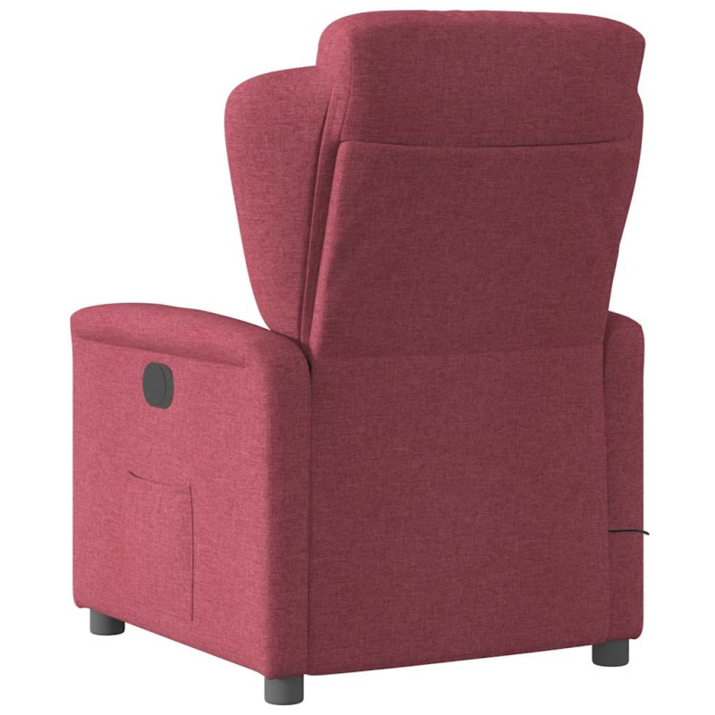 Massagesessel Elektrisch Weinrot Stoff