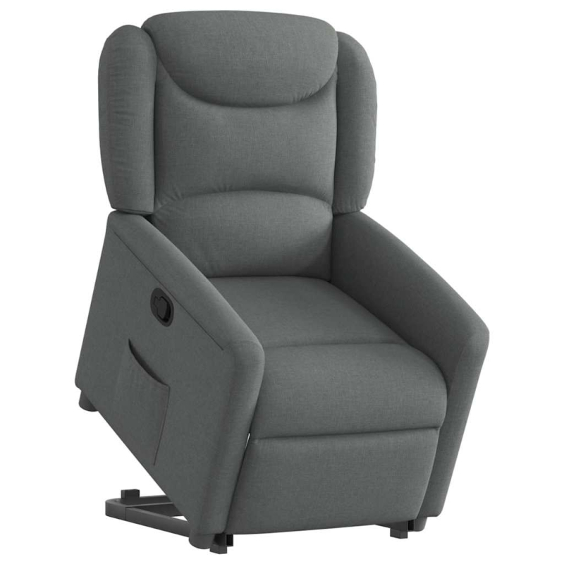 Relaxsessel mit Aufstehhilfe Dunkelgrau Stoff