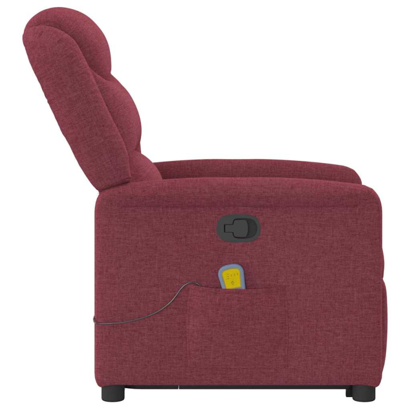 Massagesessel mit Aufstehhilfe Weinrot Stoff