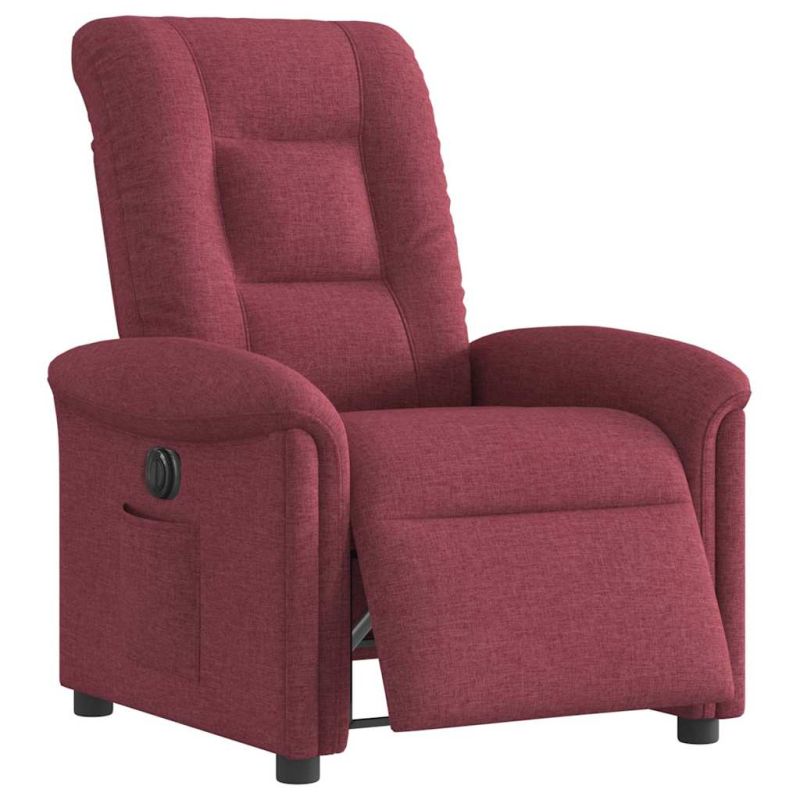 Relaxsessel Elektrisch Weinrot Stoff