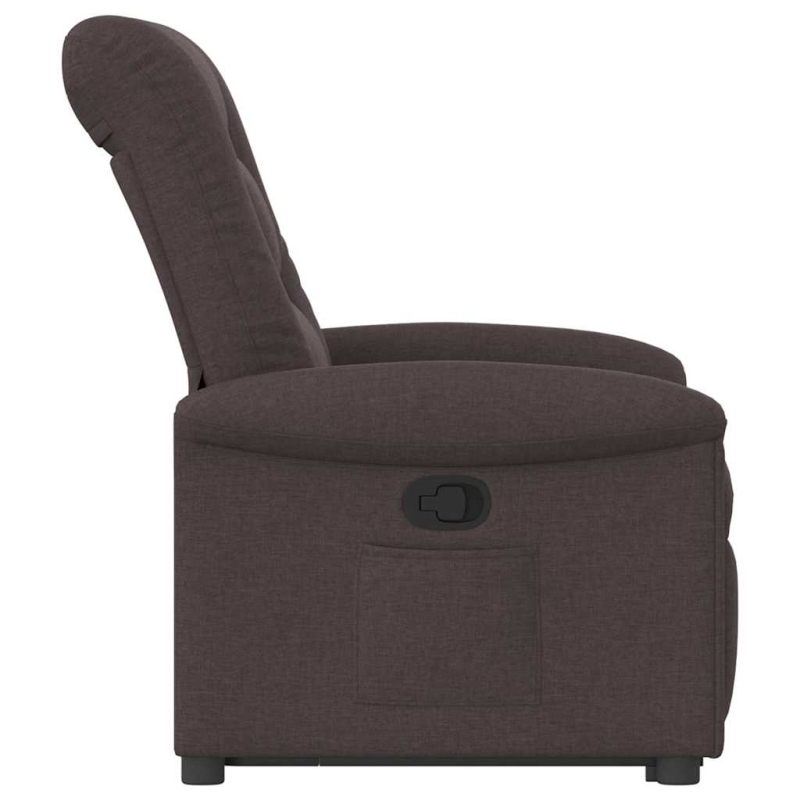 Relaxsessel mit Aufstehhilfe Dunkelbraun Stoff