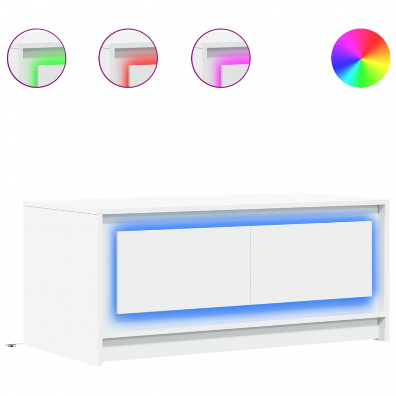 LED-Couchtisch Weiß Holzwerkstoff