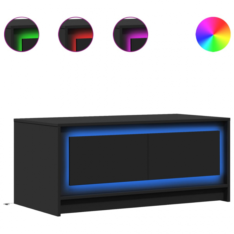 LED-Couchtisch Schwarz Holzwerkstoff
