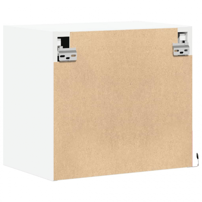 Wand-Nachttische mit LED-Leuchten 2 Stk. Weiß