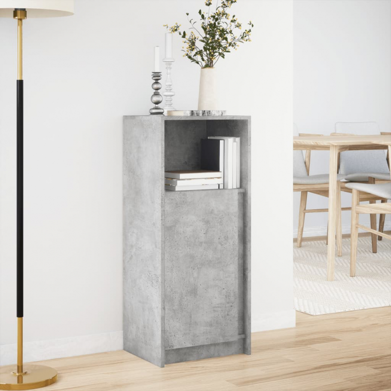 LED-Sideboard Betongrau 42,5x34x100 cm Holzwerkstoff