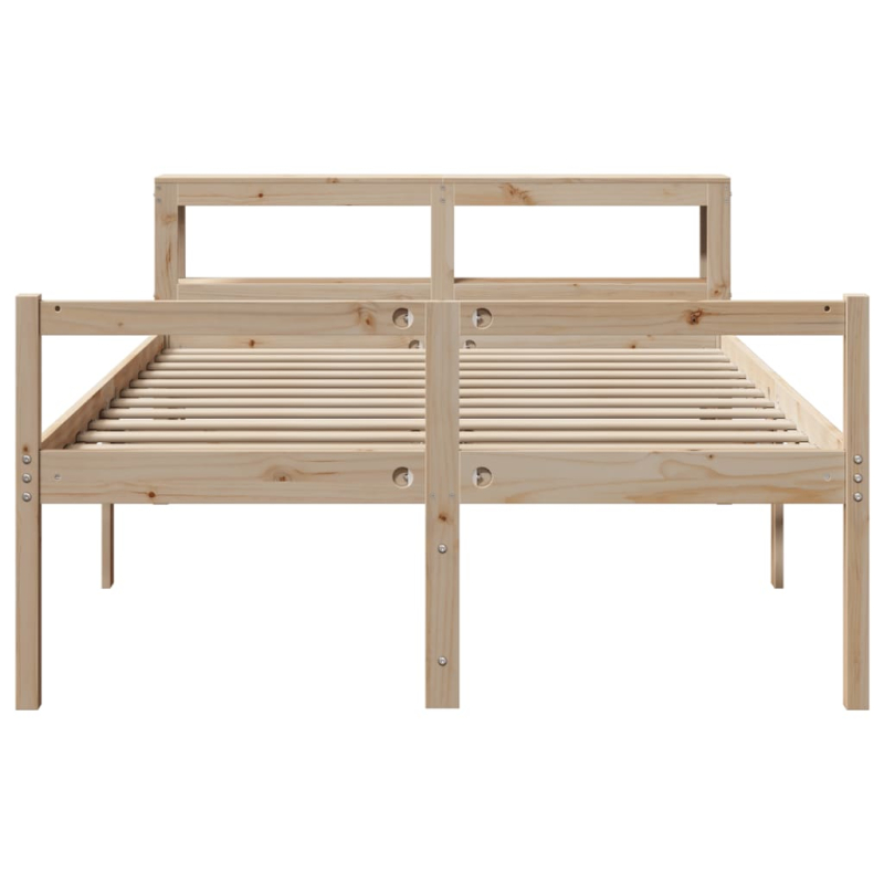 Seniorenbett mit Kopfteil 120x190 cm Massivholz Kiefer