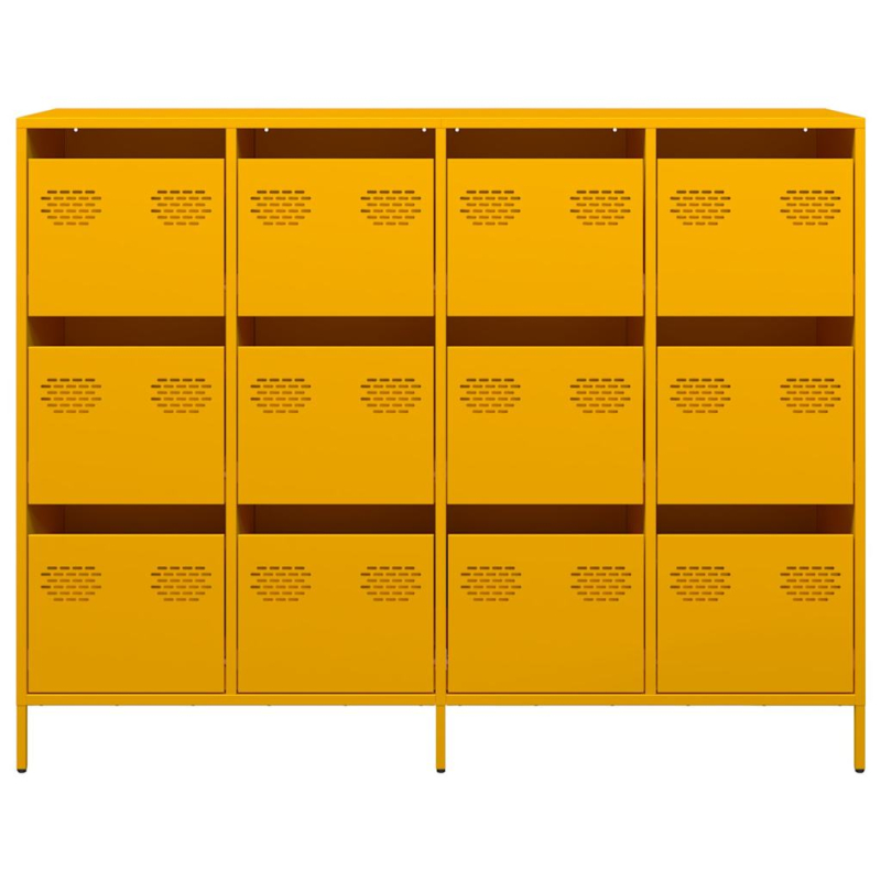 Sideboard Senfgelb 135x39x103,5 cm Kaltgewalzter Stahl