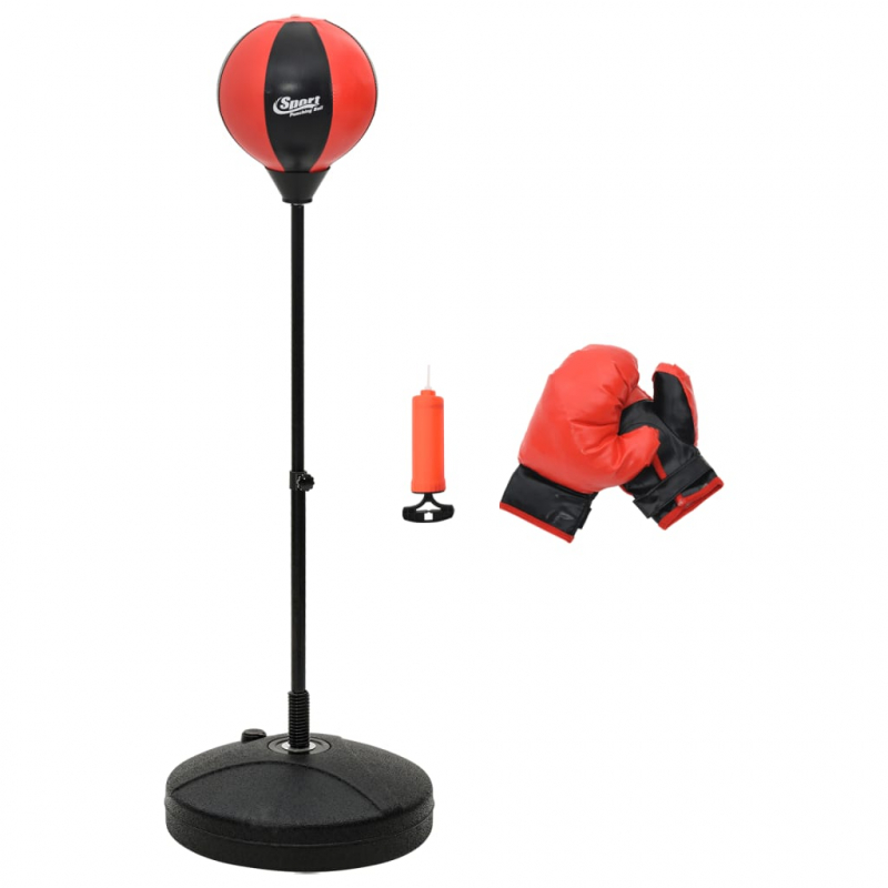 Punchingball mit Ständer, Handschuhen & Pumpe 81-122 cm