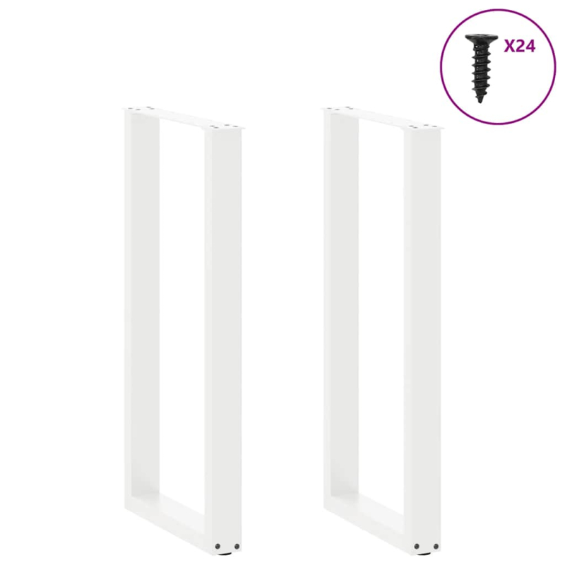 Couchtischbeine U-Form 2 Stk. Weiß 50x(100-101) cm Stahl