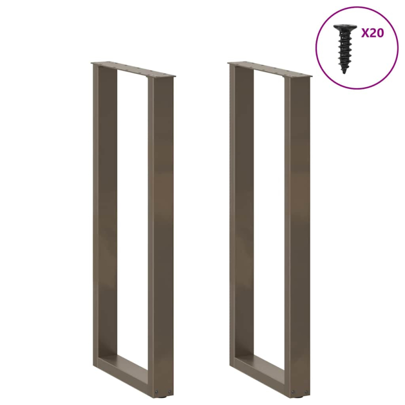 Couchtischbeine U-Form 2 Stk. Naturstahl 40x(110-111) cm Stahl