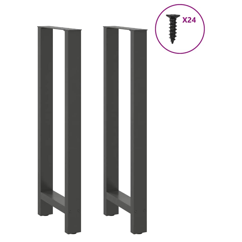 Couchtischbeine Anthrazit 2 Stk. 50x(110-111) cm Stahl