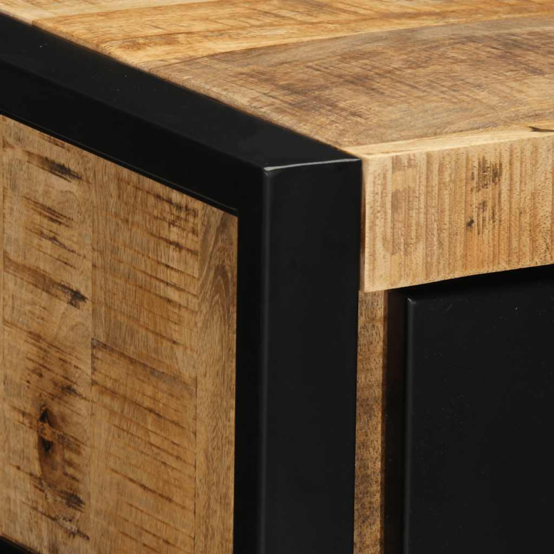 Nachttische 2 Stk. 40x35x25 cm Raues Mango-Massivholz