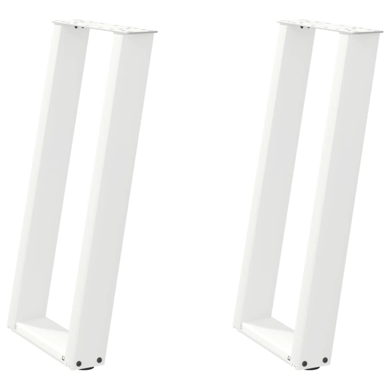 Konsolentischbeine U-Form 2 Stk. Weiß 38x(72-73) cm Stahl