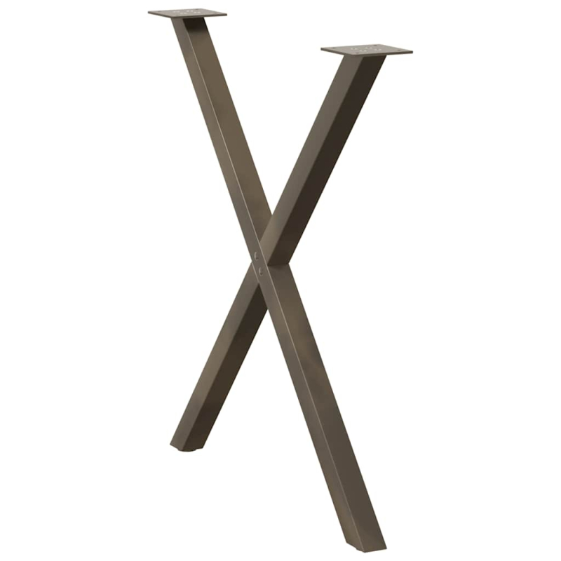 Esstischbeine X-Form 2 Stk. Naturstahl 80x(72-73) cm Stahl