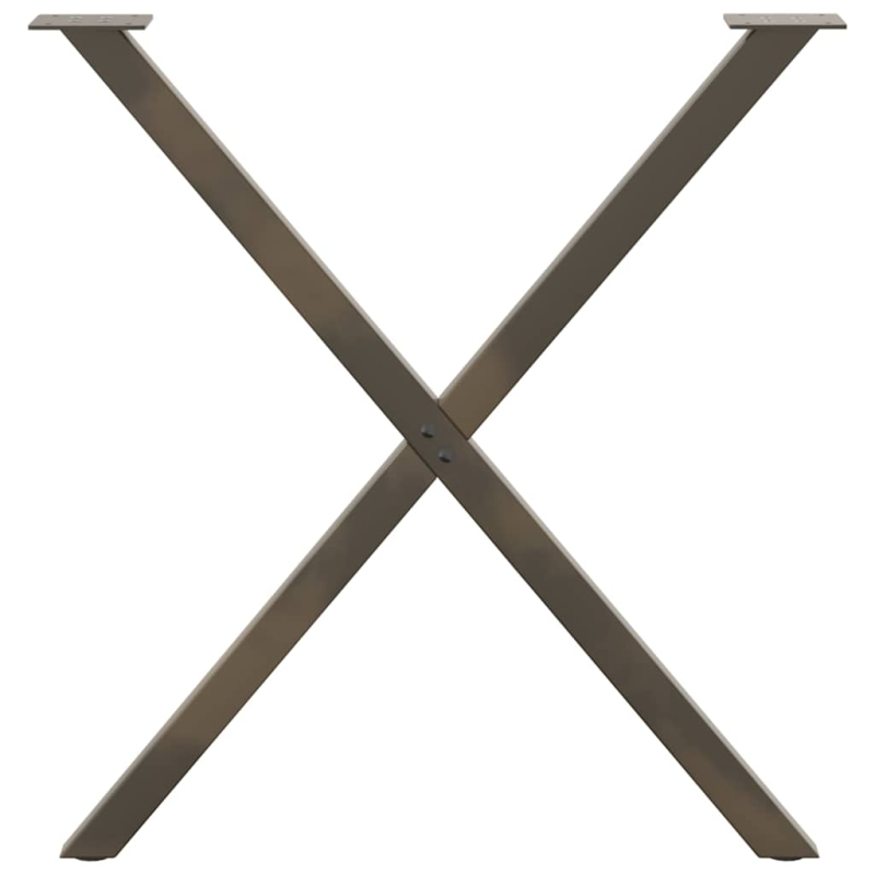 Esstischbeine X-Form 2 Stk. Naturstahl 80x(72-73) cm Stahl