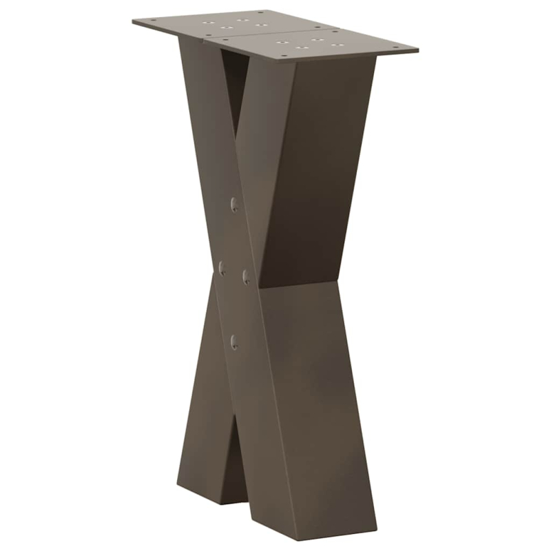 Couchtischbeine X-Form 2 Stk. Naturstahl 28x(42-43) cm Stahl