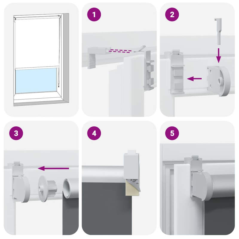 Verdunkelungsrollo Cremeweiß 150x175cm Stoffbreite 146,6cm